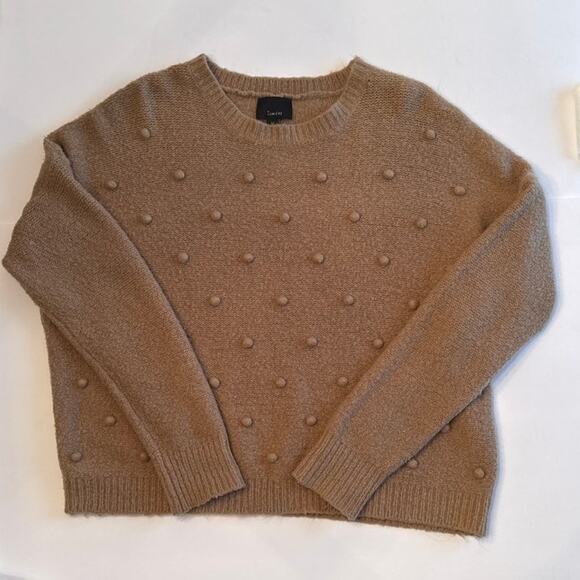 Lumiere Women’s Medium Tan Popcorn Bobble Knit Pullover Sweater Textured Cozy 3D - Picture 8 of 8